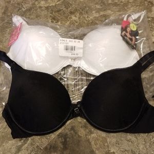 Lily of France push up bras 34B blk/wht